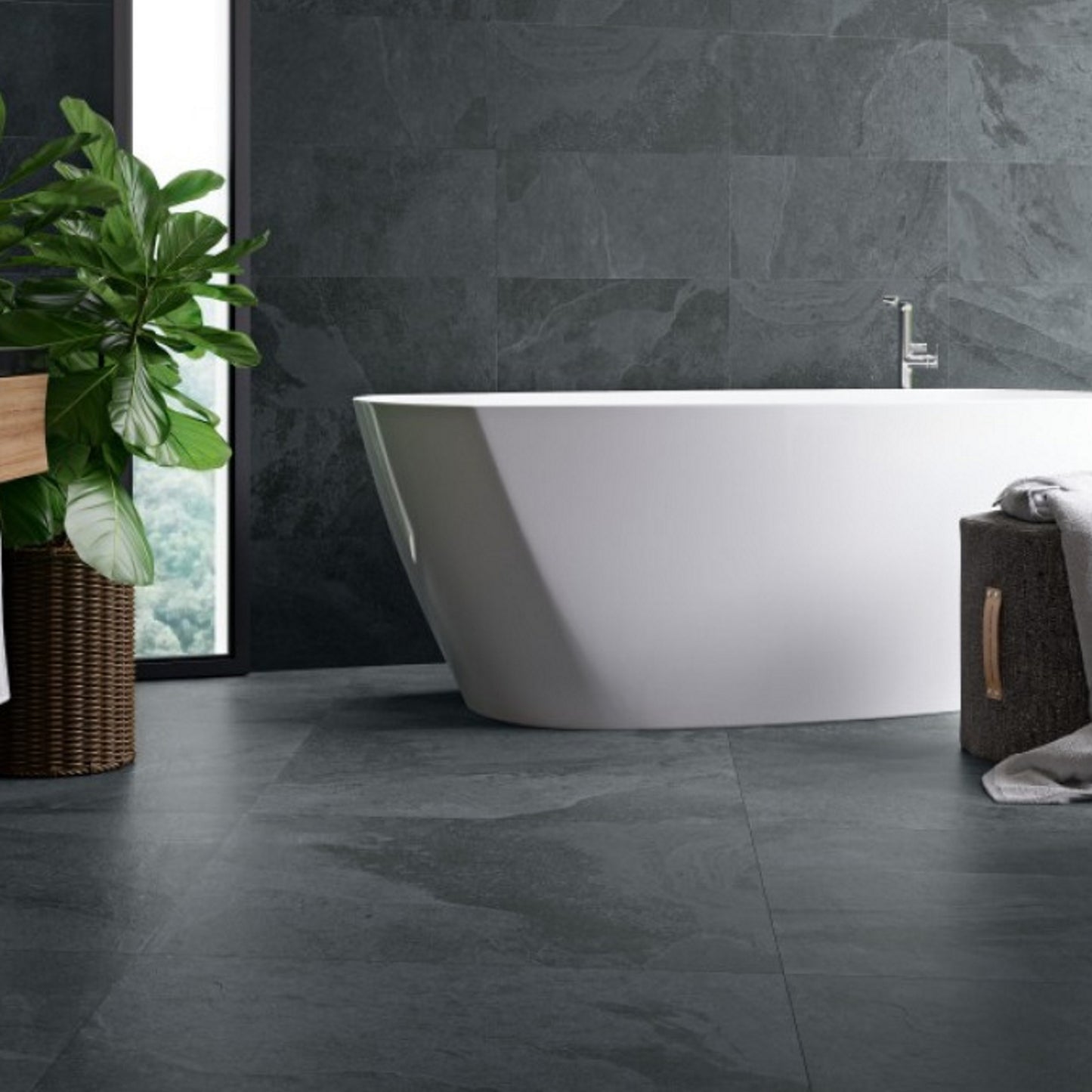 Black Honed Slate Tiles 10mm Thick