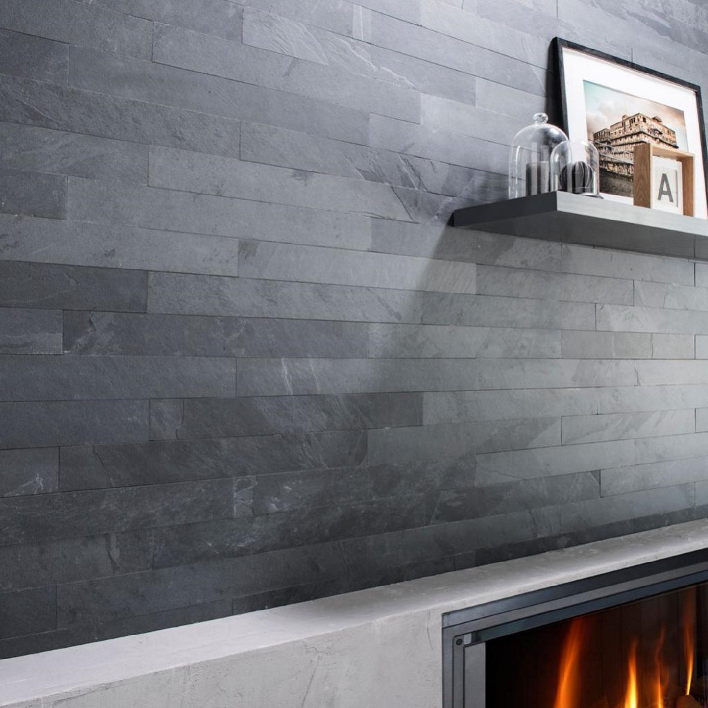 Black Slate Strips - Brazilian Riven Slate