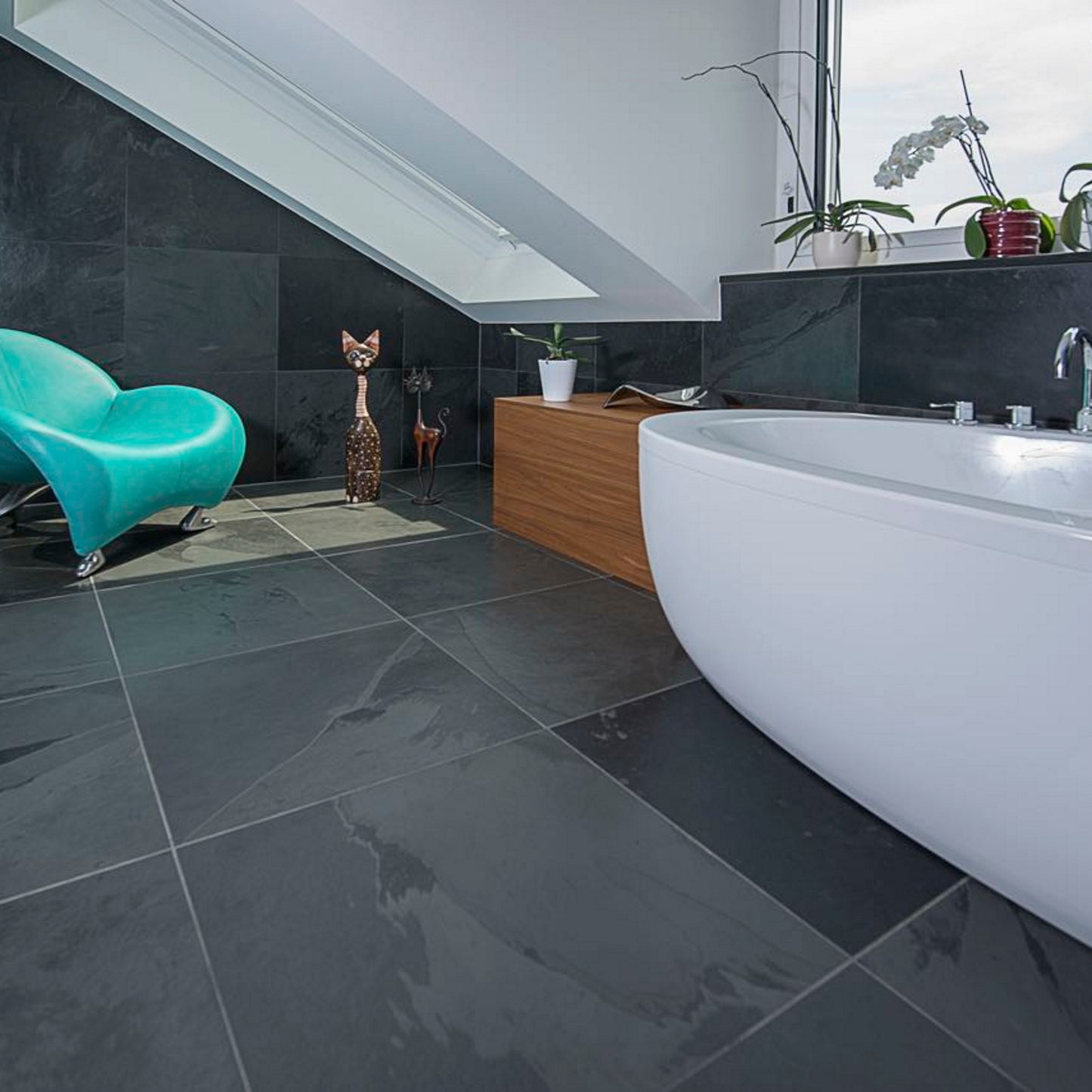 Padstow Black Slate Tiles 10mm Thick